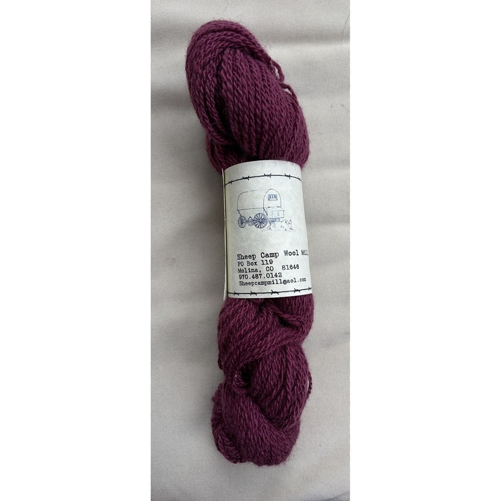Sheep Camp Wool Mill Burgundy 100% Bluefaced Leicester Yarn 2 Ply 175 Yds Skein - Picture 7 of 7